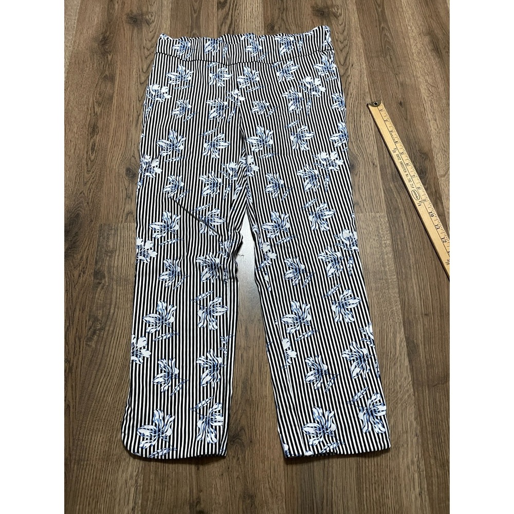 ABN Pants, Women's Medium, White Black Blue, Striped, Floral, Capris, Pull On